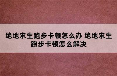 绝地求生跑步卡顿怎么办 绝地求生跑步卡顿怎么解决